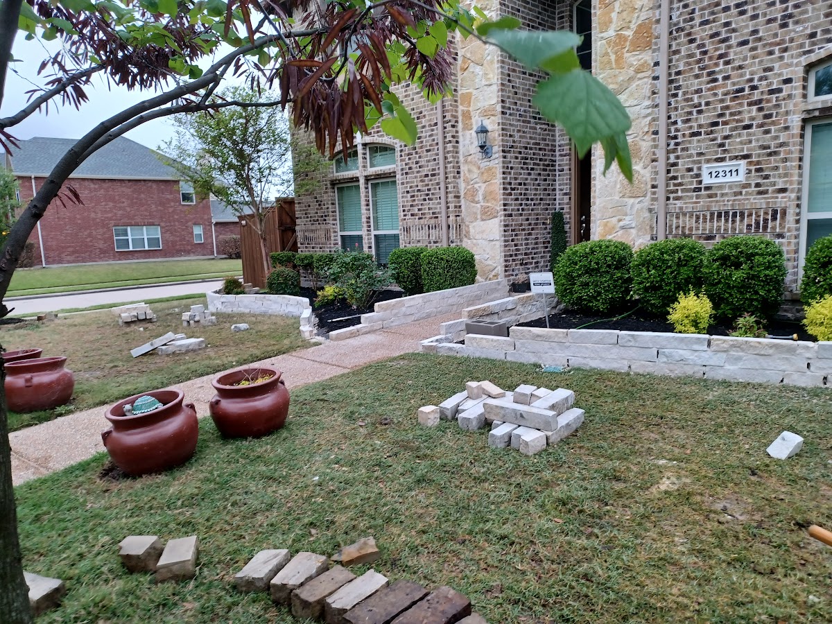 Stone edging installation